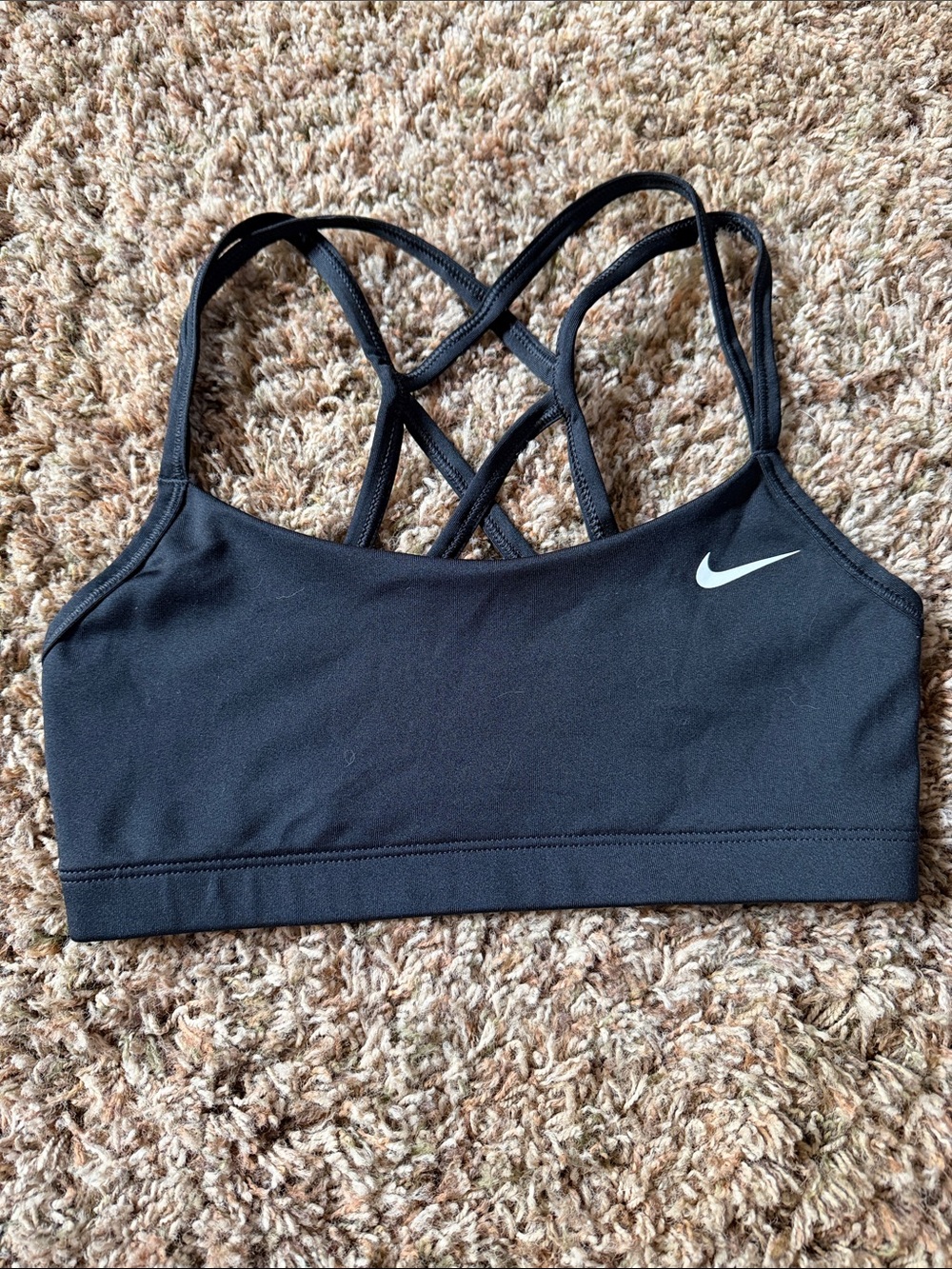 Nike Black Crisscross Strappy Sports Bra